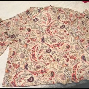 Rose + Olive 2X floral blouse